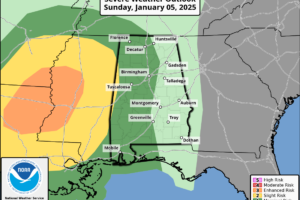 New Day One Is Out:  Small Threat of Severe Weather Overnight Sunday Night