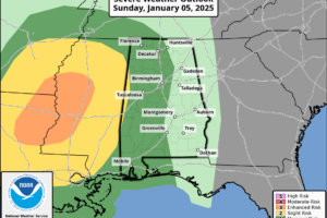 Sunny & Cold at Midday; Sunday’s Severe Risk Expands