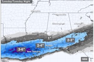 Winter Storm Warning For South Alabama Tomorrow