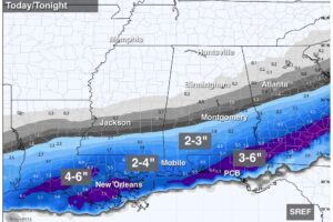 Winter Storm Warning For South Alabama Today; Very Cold Air Stays In Place