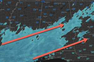 Mid-Morning Update: Snow Moving Into Alabama As A Winter Storm Is Now Underway